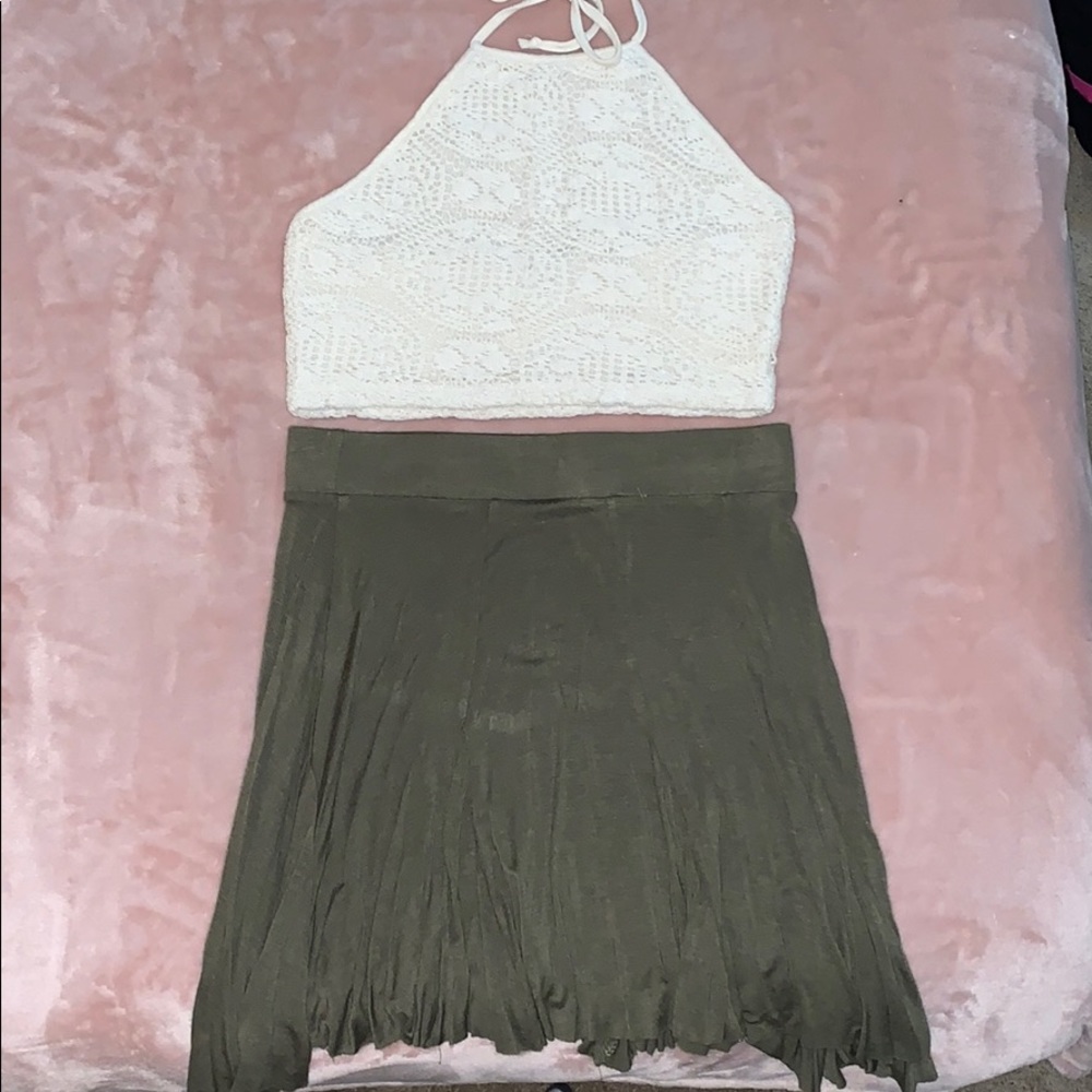 Crop Top and Skirt Outfit
